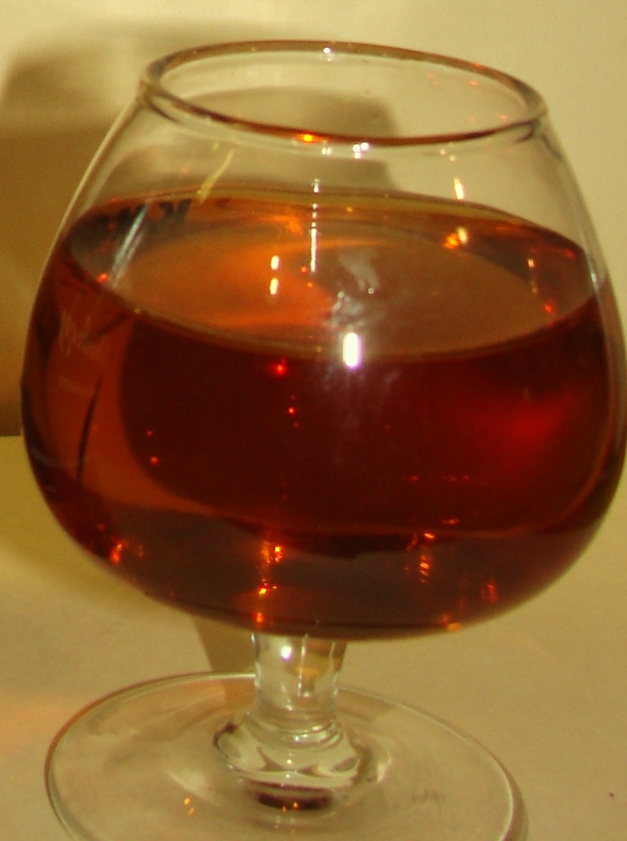 Whisky in a brandy snifter glass