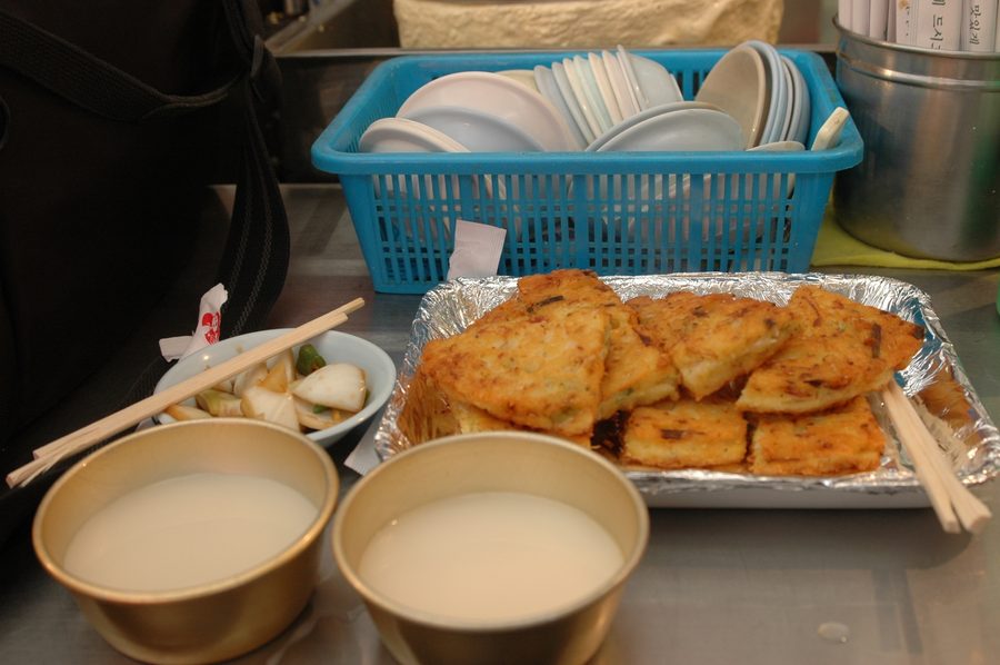 막걸리와 파전